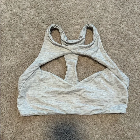 Boys + Arrows Gray Racerback Bikini Top - Picture 1 of 3